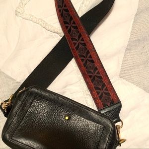 Rebecca Minkoff guitar strap purse strap, red/black